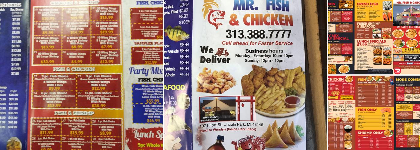 Mr Fish & Chicken Menu