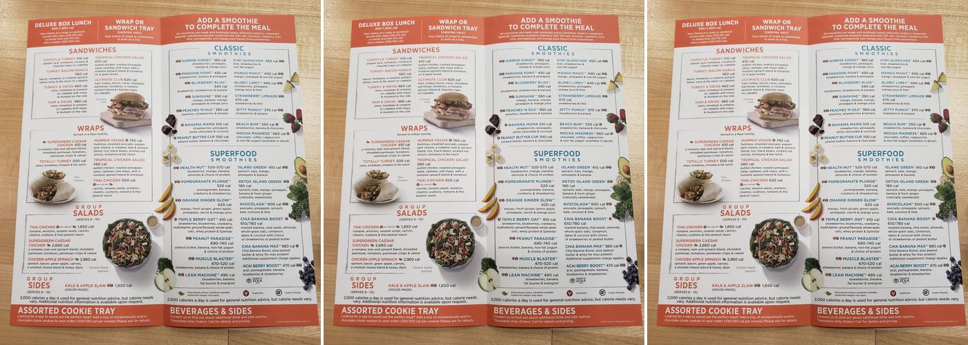Tropical Smoothie Cafe Menu