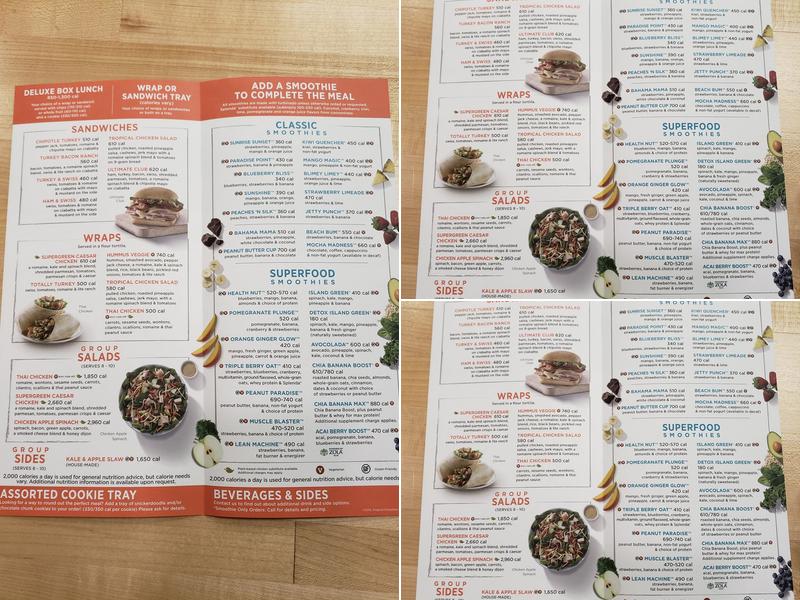 Tropical Smoothie Cafe Menu