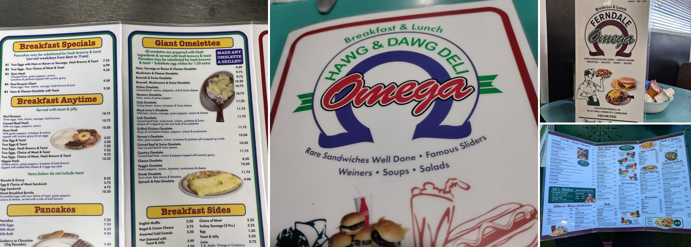Omega Hawg & Dawg Deli Menu