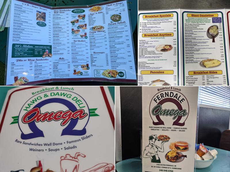 Omega Hawg & Dawg Deli Menu