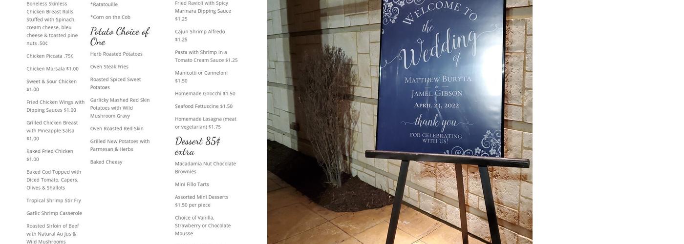 Arnaldo's Banquet Center Menu