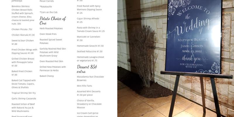 Arnaldo's Banquet Center Menu