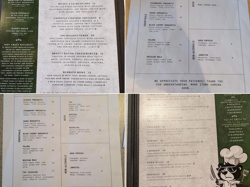 Bravi’s Craft Mexican Kitchen Menu