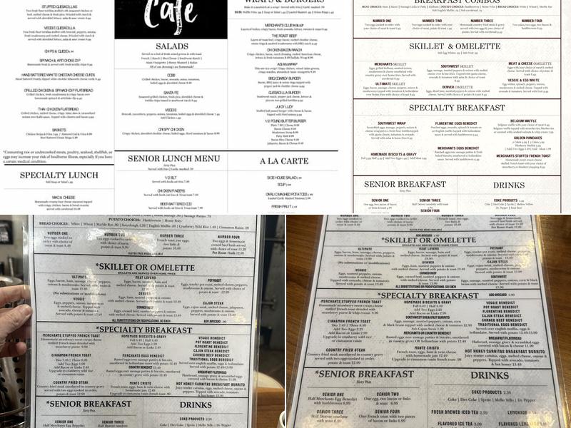 Merchants Cafe Menu