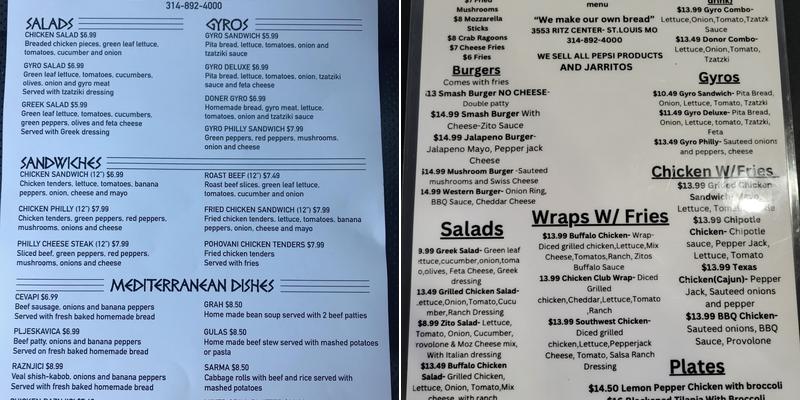 Zito Deli Menu