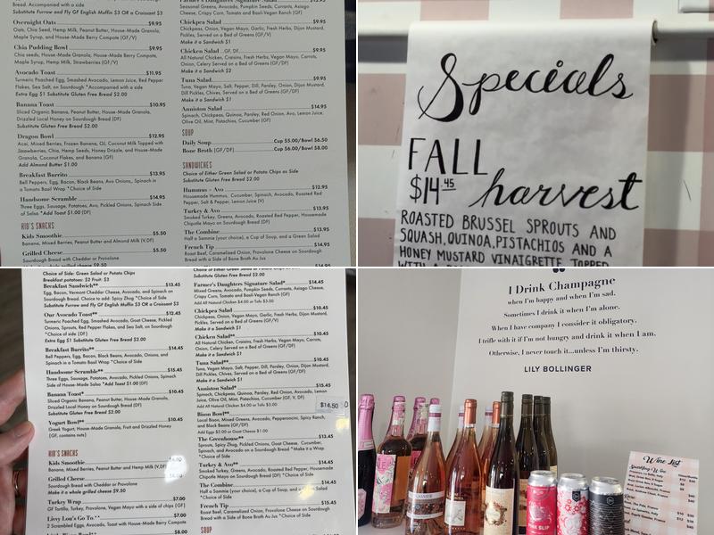 The Farmer's Daughters Cafe Menu