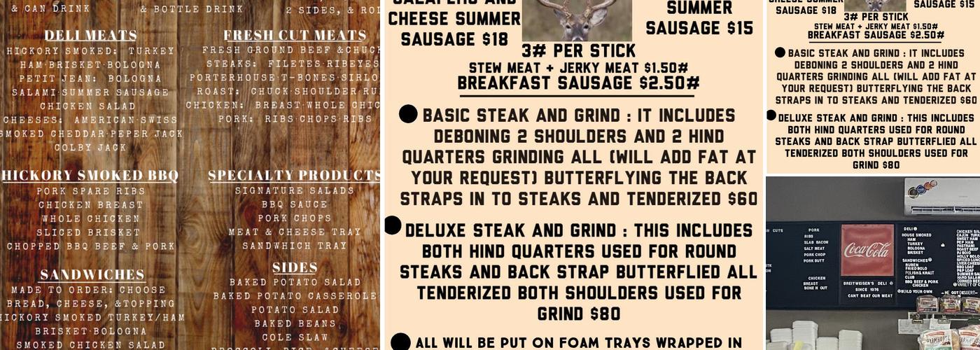 Breitweiser's Meat Market Menu