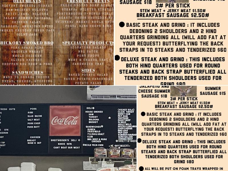 Breitweiser's Meat Market Menu
