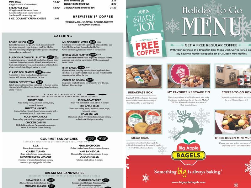 Big Apple Bagels Menu