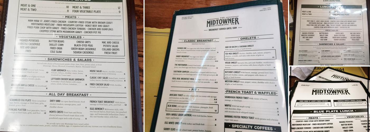 The Midtowner Menu