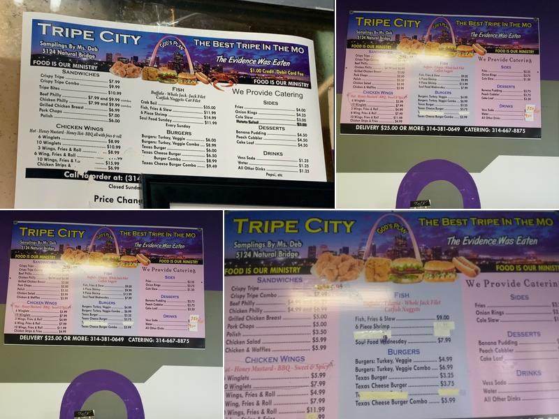 Tripe City Menu