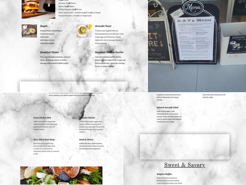 Fairfax Simply Social Coffee Menu