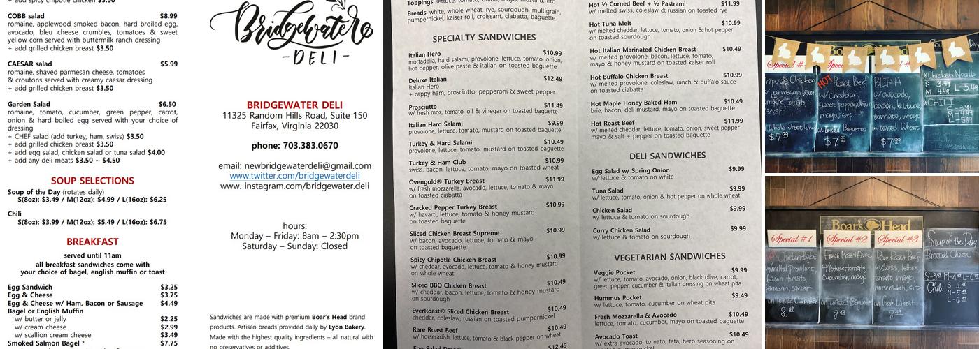 Bridgewater Deli Menu