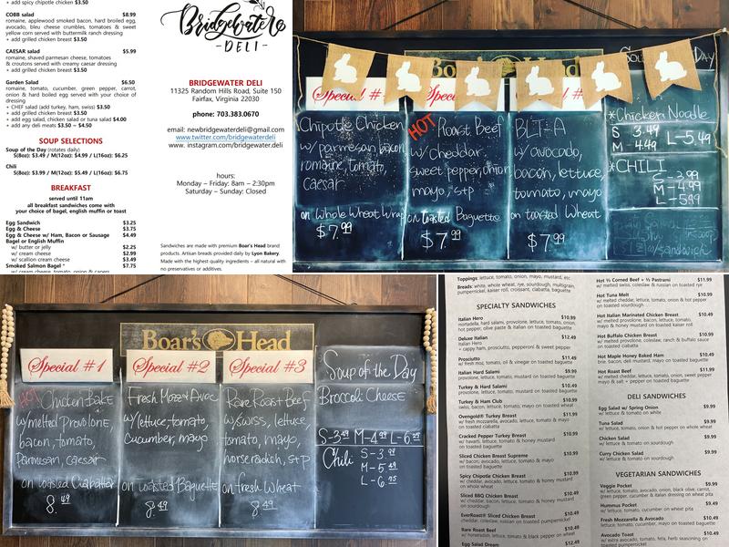 Bridgewater Deli Menu