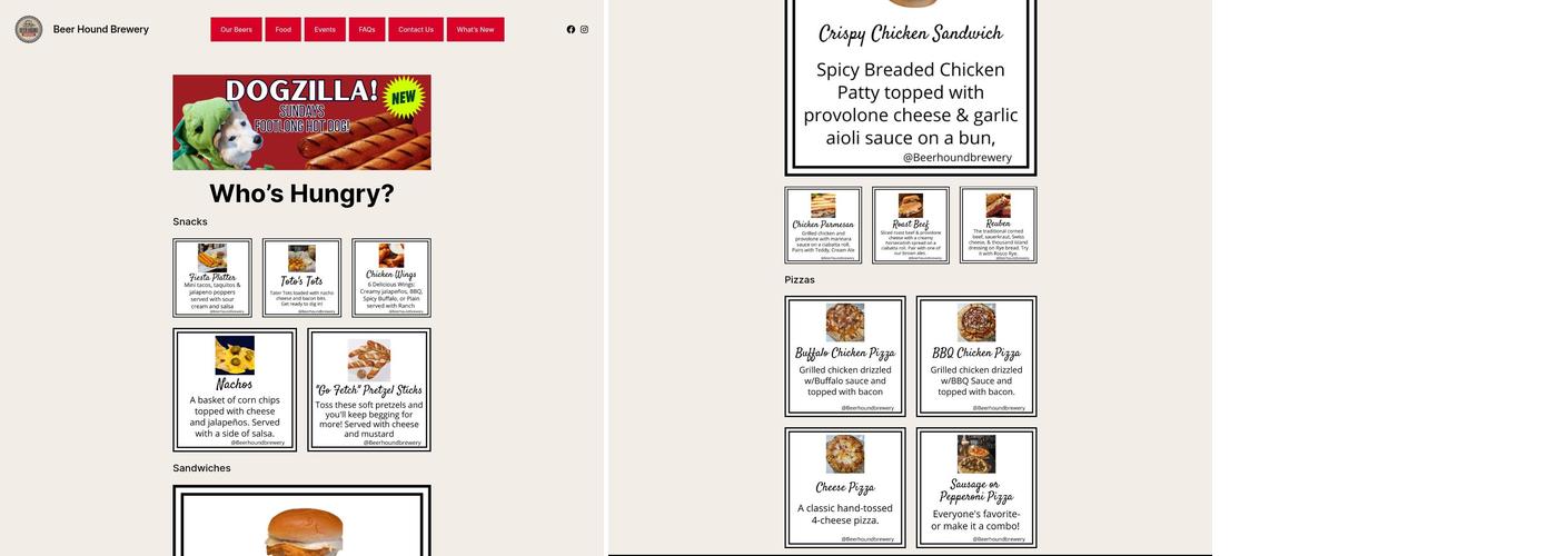 Beer Hound Brewery Menu