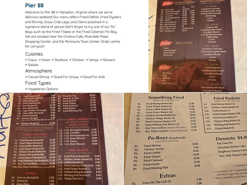 Pier 88 Menu