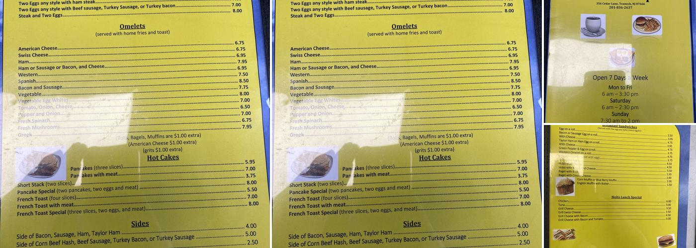 Five Star Coffee Shop Menu