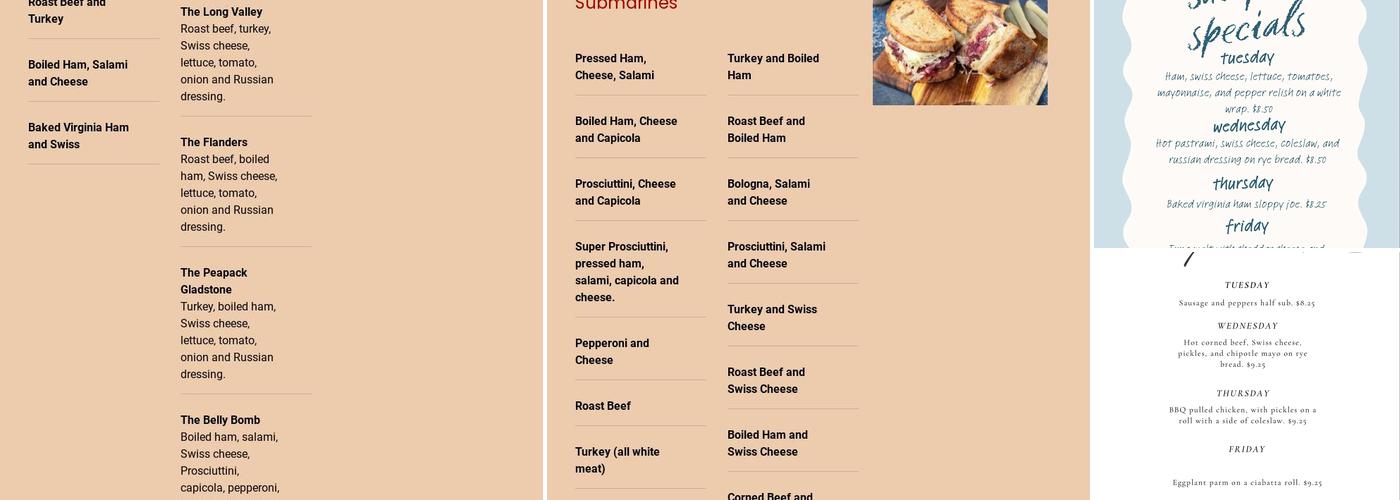 Sub Pub Menu
