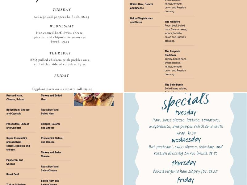 Sub Pub Menu