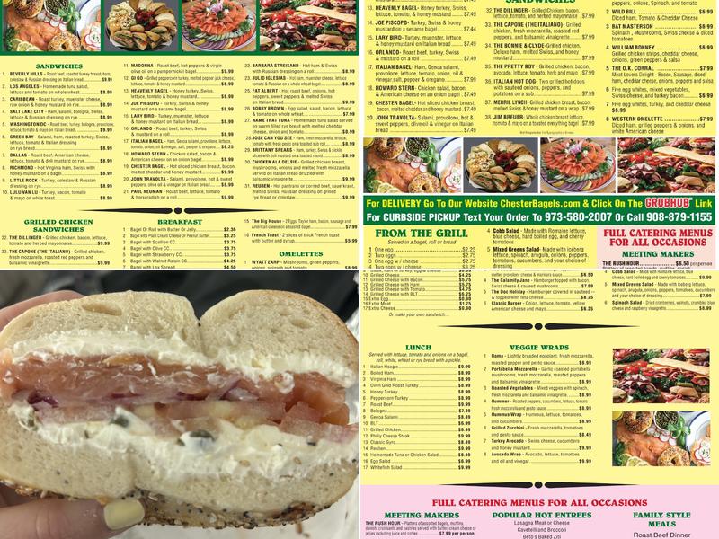 Chester Bagel & Deli Menu