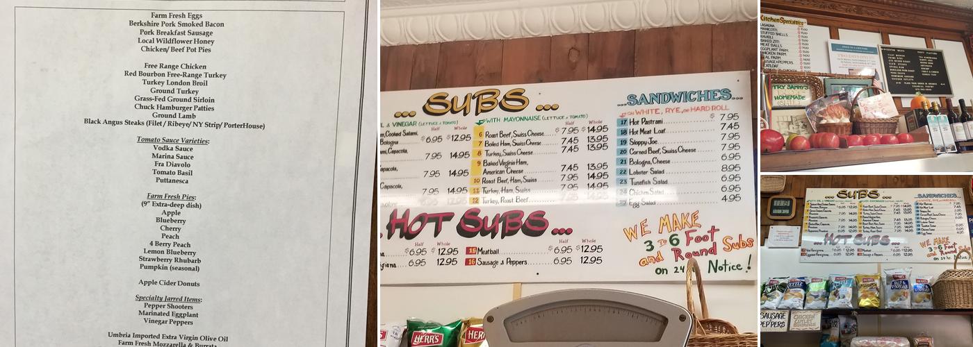 Colonial Pantry Menu