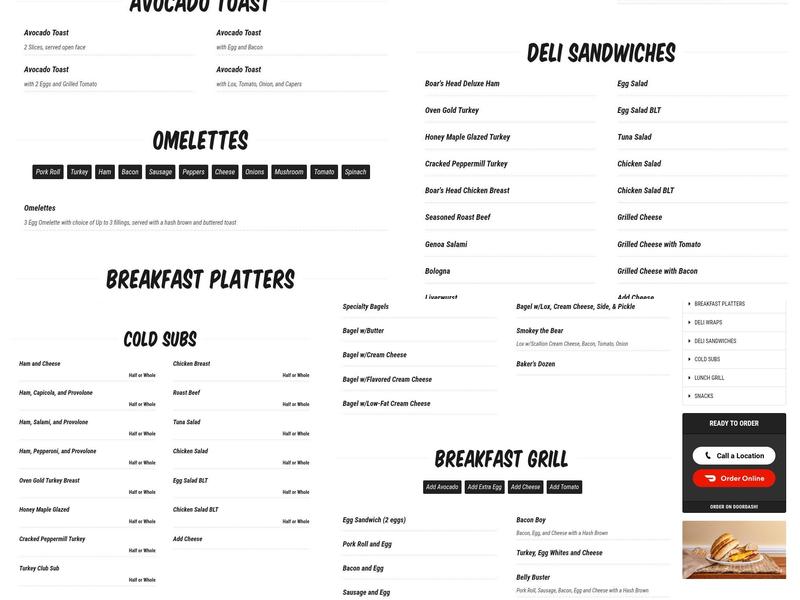 Corner Bagelry of Wall Township Menu