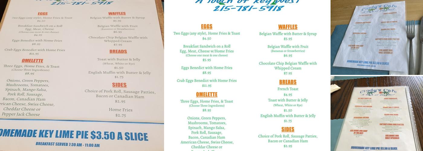 CINDY'S CAFE Menu