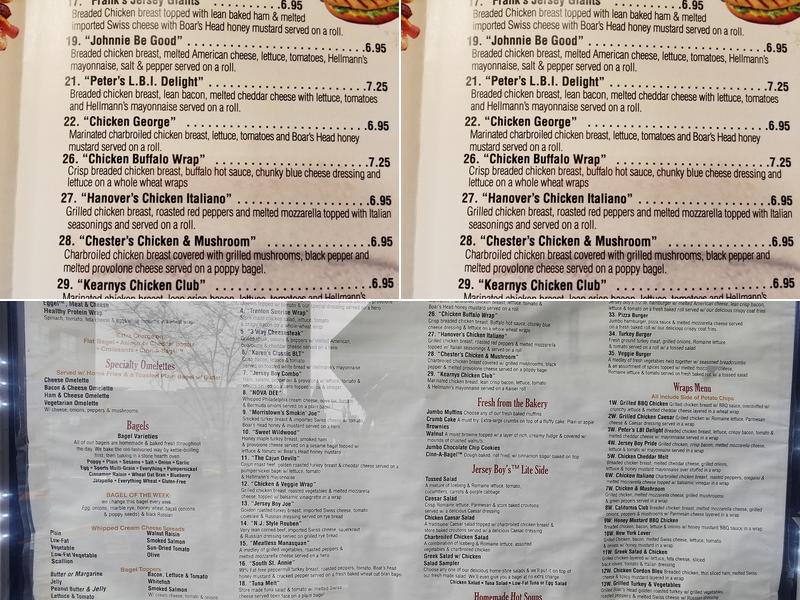 Jersey Boy Bagels Menu