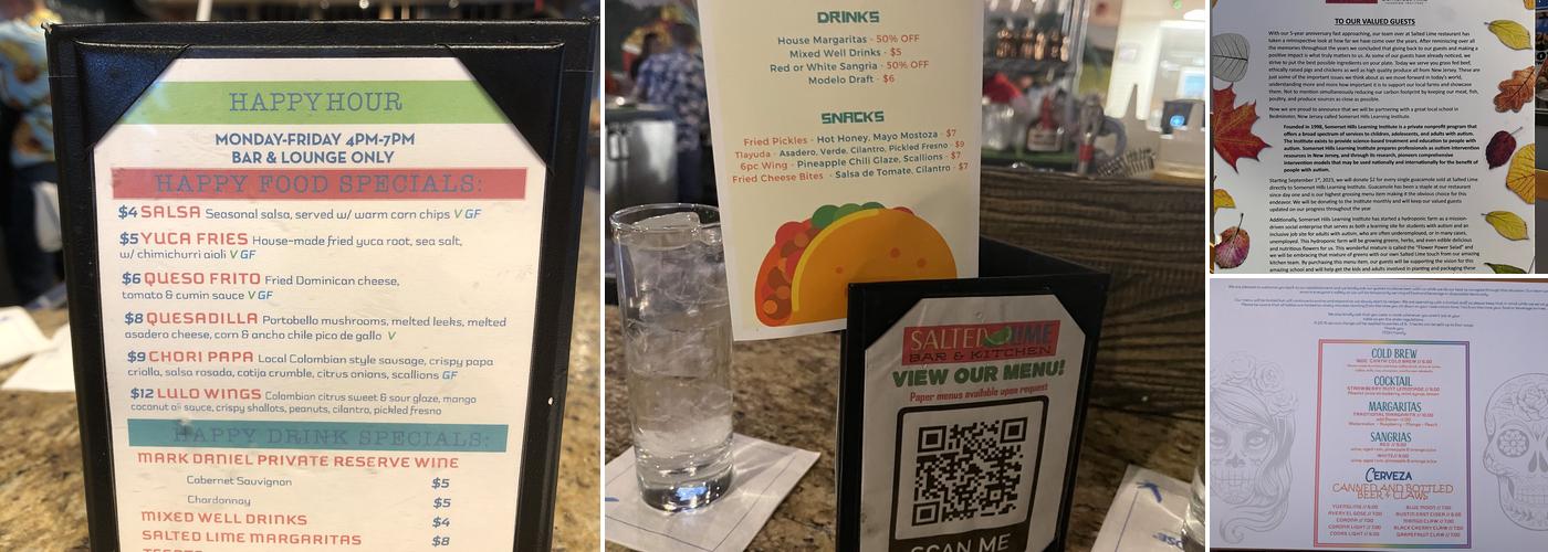 Salted Lime Bar & Kitchen Menu