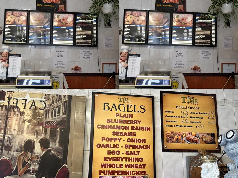 Old Time Bagels Menu