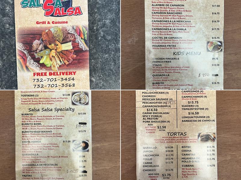 Salsa Salsa Menu