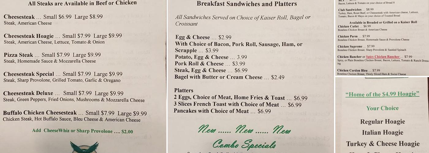 Hawk's Corner Deli Menu