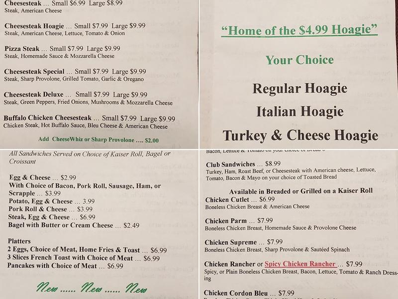 Hawk's Corner Deli Menu