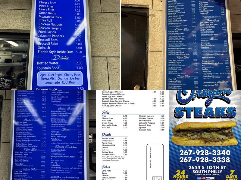 Oregon Steaks Menu