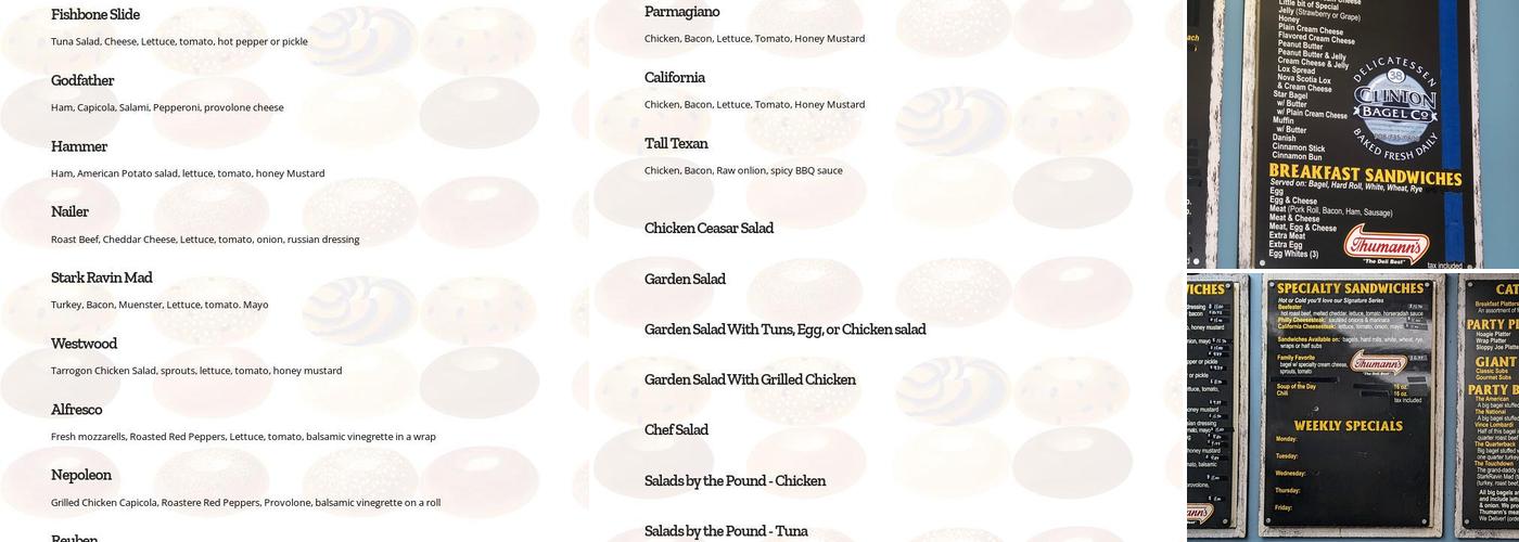 Clinton Bagel Co Menu