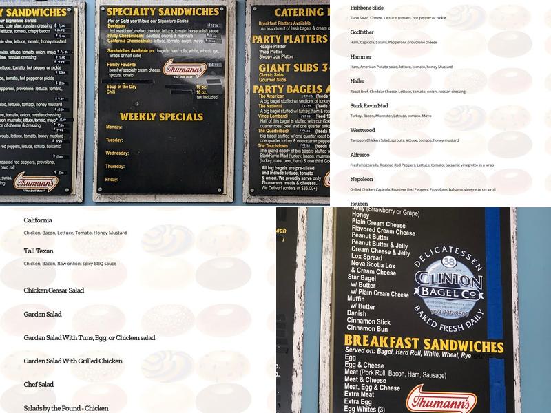 Clinton Bagel Co Menu