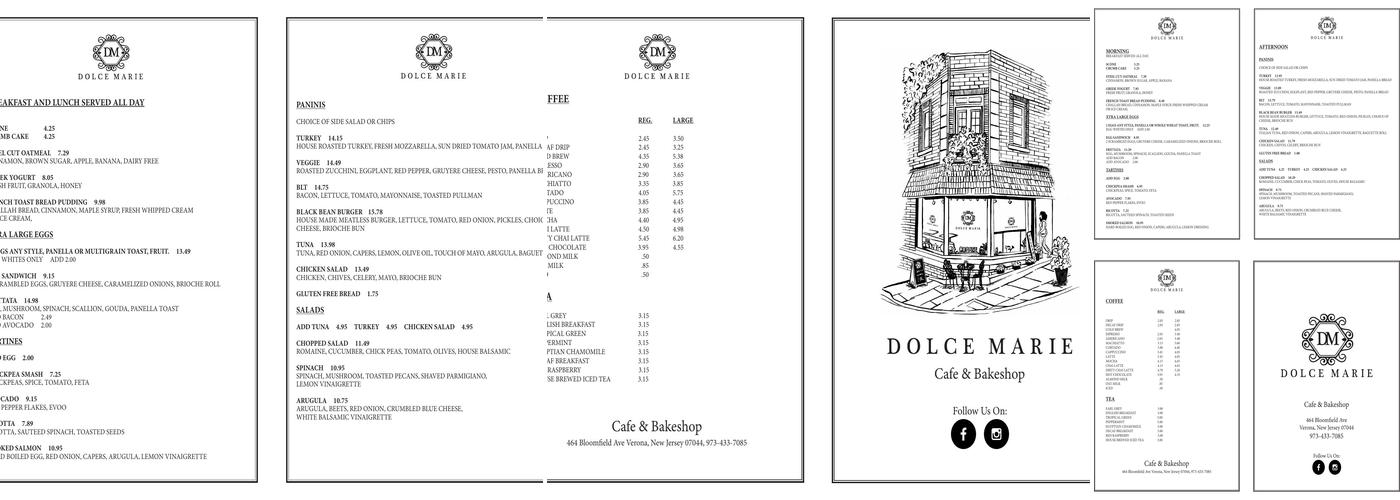 Dolce Marie Menu