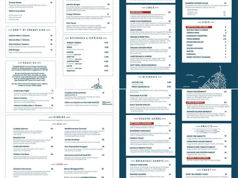 Dockside Kitchen Menu