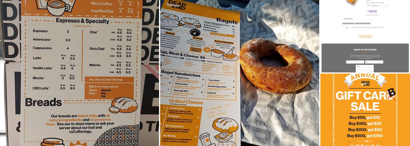 Dead End Bakehouse Menu