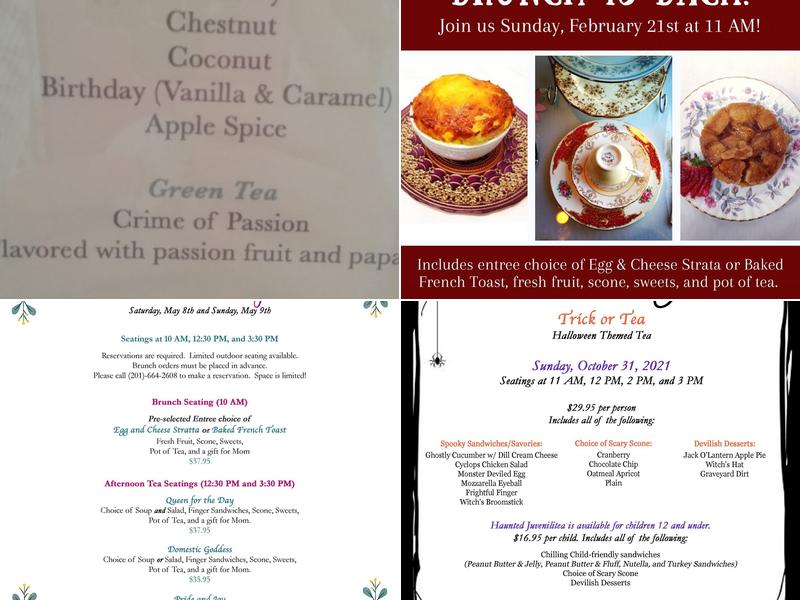 Harmony Tea Room Menu