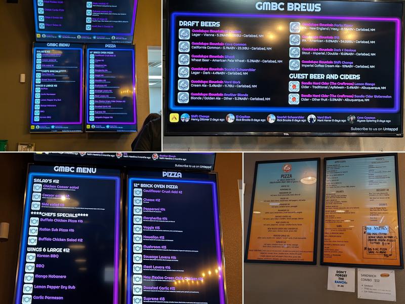 Guadalupe Mountain Brewing Co Menu