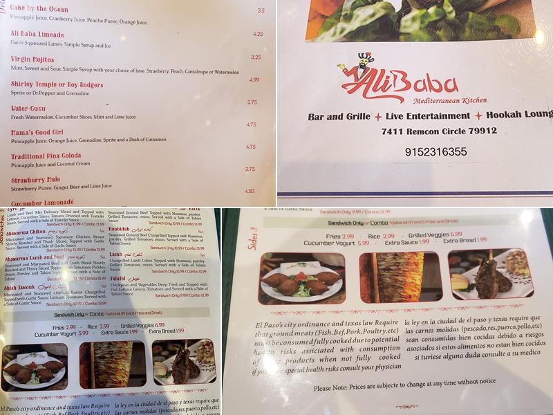 Ali Baba Mediterranean Kitchen Menu