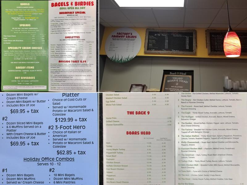Bagel Factory Menu