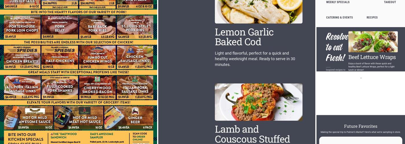 Palmer's Direct To You Market Menu