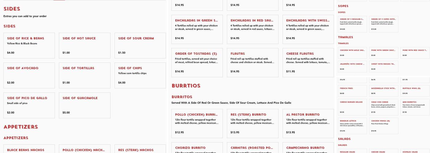 Mercado Azteca & Deli Menu
