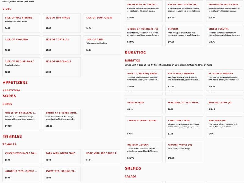 Mercado Azteca & Deli Menu