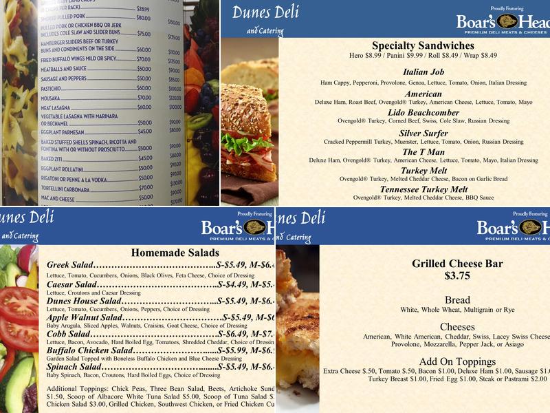 Dunes Deli and Catering Menu