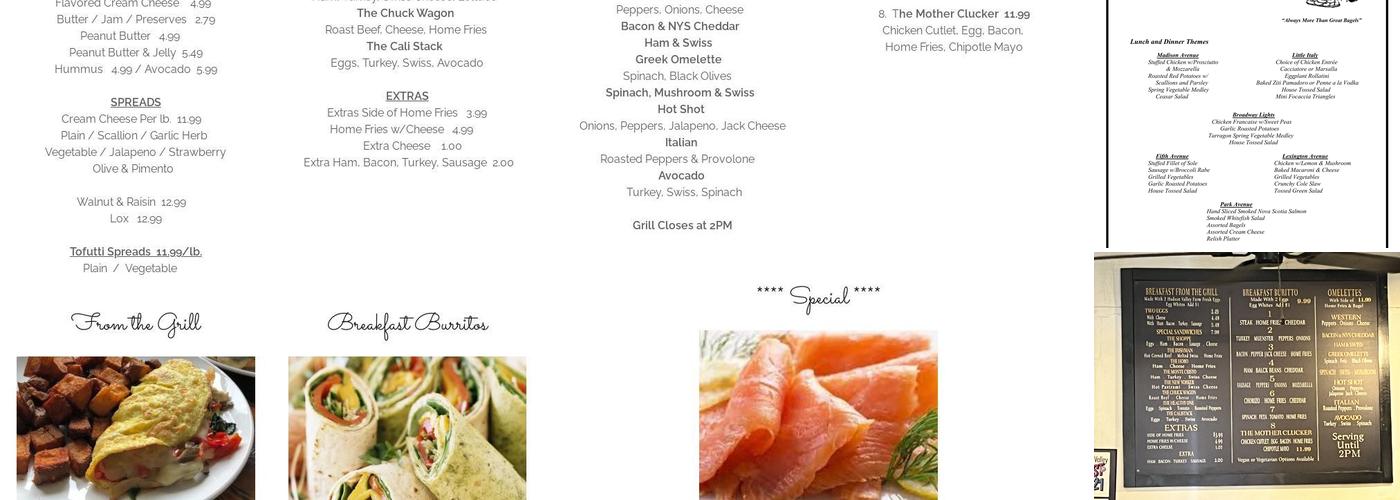 The Bagel Shoppe Menu