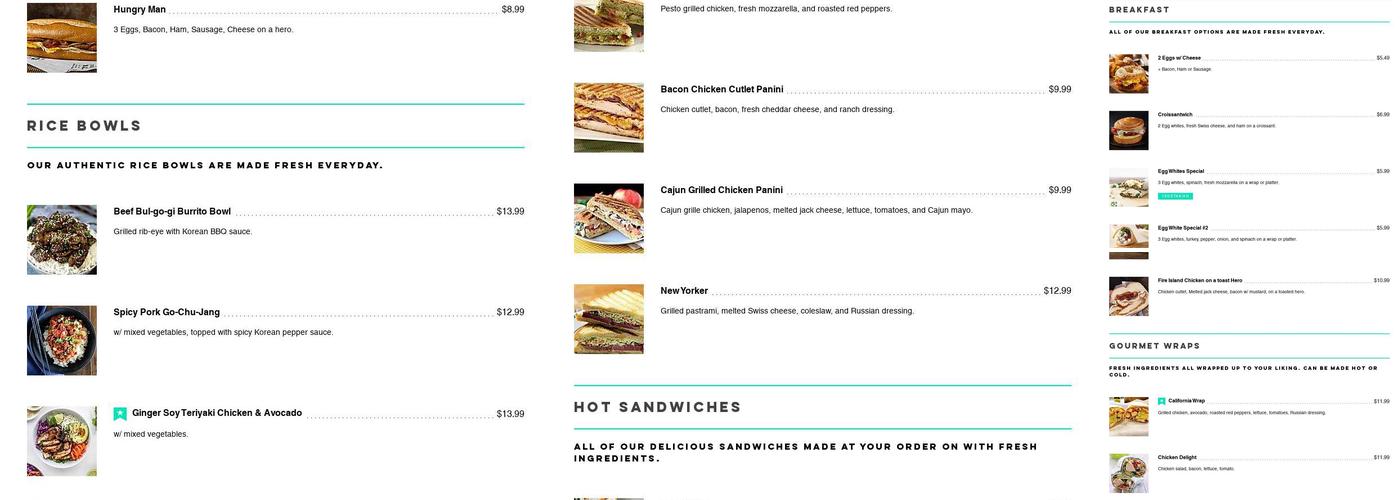 Roslyn Heights Deli Menu